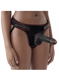 Женский темнокожий страпон Easy Strapon Set 7 Inch - 18 см. - Lovetoy - купить с доставкой в Новочебоксарске