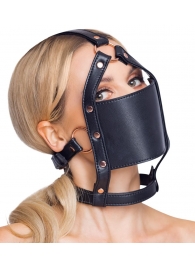 Черный намордник с кляпом-шаром Head Harness With A Gag - Orion - купить с доставкой в Новочебоксарске