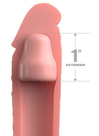 Телесная насадка-удлинитель 1 Inch Silicone X-tension - 17,8 см. - Pipedream - в Новочебоксарске купить с доставкой