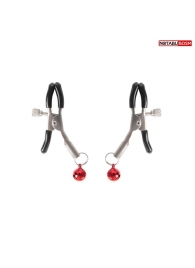 Серебристые зажимы на соски с шариками - Notabu - купить с доставкой в Новочебоксарске