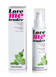Съедобное согревающее массажное масло Love Me Tender Mojito с ароматом мохито - 100 мл. - Love to Love - купить с доставкой в Новочебоксарске
