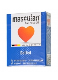 Презервативы с пупырышками Masculan Dotted - 3 шт. - Masculan - купить с доставкой в Новочебоксарске