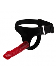 Тёмно-розовый страпон на трусиках регулирующегося размера - 18,8 см. - Baile - купить с доставкой в Новочебоксарске