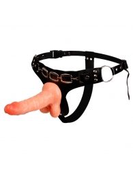 Реалистичный страпон на трусиках с заклепками - 15,7 см. - Baile - купить с доставкой в Новочебоксарске