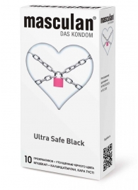 Ультрапрочные презервативы Masculan Ultra Safe Black - 10 шт. - Masculan - купить с доставкой в Новочебоксарске