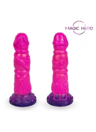 Розовый рельефный фантазийный фаллоимитатор - 20 см. - Bior toys - купить с доставкой в Новочебоксарске