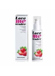 Съедобное согревающее массажное масло Love Me Tender Strawberry с ароматом клубники - 100 мл. - Love to Love - купить с доставкой в Новочебоксарске
