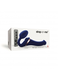 Синий безремневой страпон Multi Orgasm Size S с клиторальной стимуляцией - Strap-on-me - купить с доставкой в Новочебоксарске
