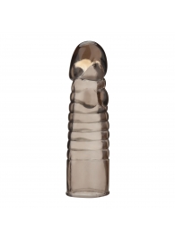 Дымчатая насадка-удлинитель Ribbed Realistic Penis Enhancing Sleeve Extension - 15,2 см. - BlueLine - в Новочебоксарске купить с доставкой
