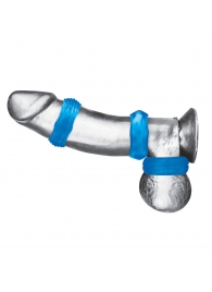 Комплект из трех голубых колец для эрекции 3-Pack Nuts   Bolts Stretch Cock Ring Set - BlueLine - в Новочебоксарске купить с доставкой