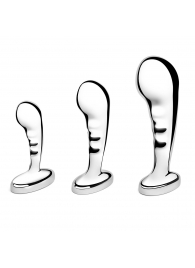 Набор из 3 стальных стимуляторов простаты Stainless Steel P-spot Training Set - b-Vibe - в Новочебоксарске купить с доставкой