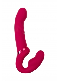 Малиновый безремневой страпон Lapis - 23 см. - Lovense - купить с доставкой в Новочебоксарске