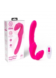 Розовый безремневой страпон на радиоуправлении Strapless Together - 22 см. - Together Toy - купить с доставкой в Новочебоксарске