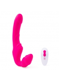 Розовый безремневой страпон на радиоуправлении Strapless Together - 22 см. - Together Toy - купить с доставкой в Новочебоксарске