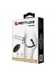 Черный вибростимулятор простаты с фиксацией кольцами Marshall - Baile - в Новочебоксарске купить с доставкой