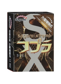 Суженные к основанию презервативы Sagami Xtreme COBRA - 3 шт. - Sagami - купить с доставкой в Новочебоксарске