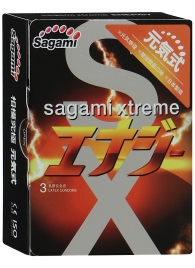 Презервативы Sagami Xtreme ENERGY с ароматом энергетика - 3 шт. - Sagami - купить с доставкой в Новочебоксарске
