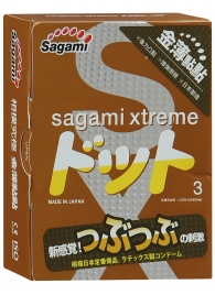 Презервативы Sagami Xtreme FEEL UP с точечной текстурой и линиями прилегания - 3 шт. - Sagami - купить с доставкой в Новочебоксарске