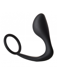 Черное эрекционное кольцо с анальной пробкой Anal Plug With Cockring - Dream Toys - в Новочебоксарске купить с доставкой