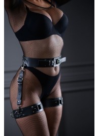 Кожаный пояс с гартерами Sex Game - БДСМ Арсенал - купить с доставкой в Новочебоксарске