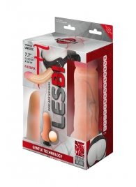 Телесный страпон Harness LESBI с вагинальной пробкой - 16,5 см. - LOVETOY (А-Полимер) - купить с доставкой в Новочебоксарске