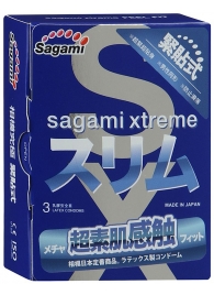 Розовые презервативы Sagami Xtreme FEEL FIT 3D - 3 шт. - Sagami - купить с доставкой в Новочебоксарске