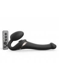 Черный безремневой страпон Multi Orgasm Size S с клиторальной стимуляцией - Strap-on-me - купить с доставкой в Новочебоксарске