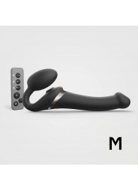 Черный безремневой страпон Multi Orgasm Size M с клиторальной стимуляцией - Strap-on-me - купить с доставкой в Новочебоксарске