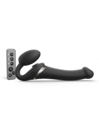 Черный безремневой страпон Multi Orgasm Size M с клиторальной стимуляцией - Strap-on-me - купить с доставкой в Новочебоксарске