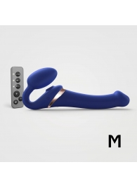 Синий безремневой страпон Multi Orgasm Size M с клиторальной стимуляцией - Strap-on-me - купить с доставкой в Новочебоксарске