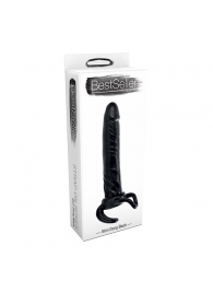 Чёрная насадка-фаллос для двойного проникновения INFLATABLE DILDO SLIM DONG  - 13,5 см. - Toyz4lovers - в Новочебоксарске купить с доставкой
