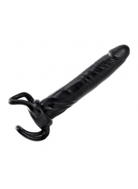 Чёрная насадка-фаллос для двойного проникновения INFLATABLE DILDO SLIM DONG  - 13,5 см. - Toyz4lovers - в Новочебоксарске купить с доставкой