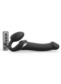 Черный безремневой страпон Multi Orgasm Size L с клиторальной стимуляцией - Strap-on-me - купить с доставкой в Новочебоксарске