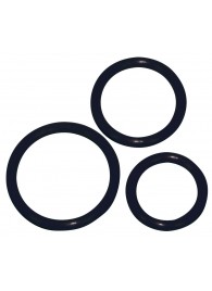Набор из 3 чёрных эрекционных колец разного диаметра - Orion - в Новочебоксарске купить с доставкой