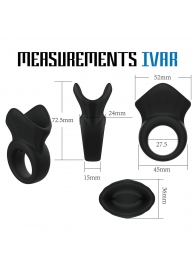 Черная эрекционная утяжка для пениса и мошонки Rooster Ivar - Velv or - в Новочебоксарске купить с доставкой