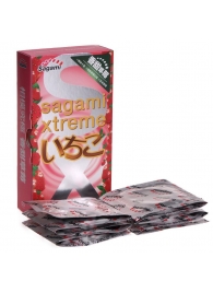 Презервативы Sagami Xtreme Strawberry c ароматом клубники - 10 шт. - Sagami - купить с доставкой в Новочебоксарске
