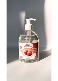 Лубрикант на водной снове Love Protection Strawberry с ароматом клубники - 300 мл. - Lola Games - купить с доставкой в Новочебоксарске
