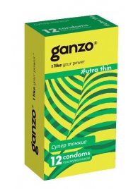 Ультратонкие презервативы Ganzo Ultra thin - 12 шт. - Ganzo - купить с доставкой в Новочебоксарске