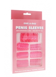 Набор из 7 розовых насадок на пенис ONE-A-DAY PENIS SLEEVES PINK - Seven Creations - в Новочебоксарске купить с доставкой