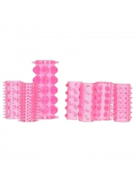 Набор из 7 розовых насадок на пенис ONE-A-DAY PENIS SLEEVES PINK - Seven Creations - в Новочебоксарске купить с доставкой