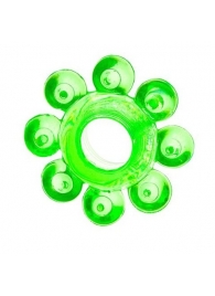 Зеленое эрекционное кольцо-цветок - Toyfa Basic - в Новочебоксарске купить с доставкой