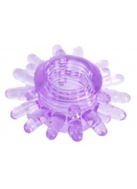 Фиолетовое гелевое эрекционное кольцо с шипиками - Toyfa Basic - в Новочебоксарске купить с доставкой