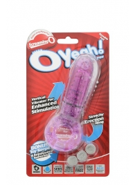Фиолетовое эрекционное кольцо с вибрацией и пальчиком OYEAH PURPLE - Screaming O - в Новочебоксарске купить с доставкой