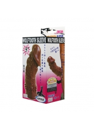 Коричневая насадка на пенис Wolftooth Sleeve - 13 см. - Baile - в Новочебоксарске купить с доставкой