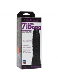 Насадка-фаллоимитатор для страпон-систем Vac-U-Lock CodeBlack 7 Inch Thin Dong - 18,3 см. - Doc Johnson - купить с доставкой в Новочебоксарске