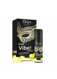 Съедобный жидкий вибратор Dual Vibe! со вкусом лимонного джина с тоником - 15 мл. - ORGIE - купить с доставкой в Новочебоксарске