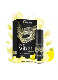 Съедобный жидкий вибратор Dual Vibe! со вкусом лимонного джина с тоником - 15 мл. - ORGIE - купить с доставкой в Новочебоксарске