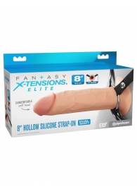 Полый страпон на ремнях 8’’ Hollow Silicone Strap-on - Pipedream - купить с доставкой в Новочебоксарске