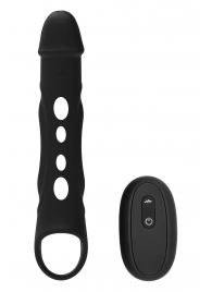 Черная насадка-удлинитель Vibrating Extender With Remote с вибрацией - Dream Toys - в Новочебоксарске купить с доставкой