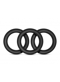 Набор из 3 черных эрекционных колец Black Small Penis Rings - Blush Novelties - в Новочебоксарске купить с доставкой